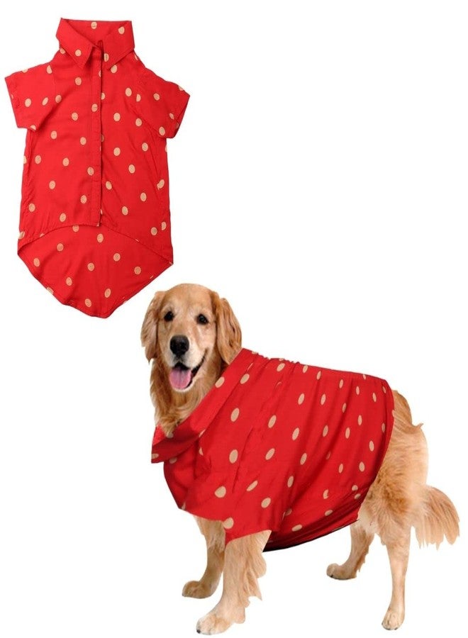 Sage Square Funky Soft Material Dog Shirt | Cool/Funky Print Pet | Soft Light Weight | Comfortable & Breathable Dog Clothing | Trendy Vest Outfit (Polka Red) (XXLarge - 28inch) - Image 1